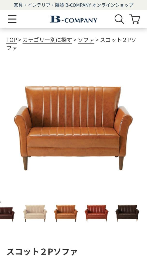 B-COMPANY スコット2Pソファ