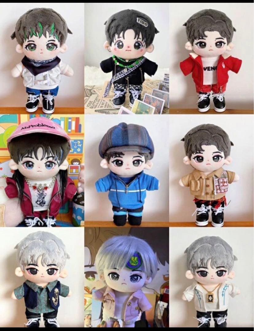 王一博20cmぬいぐるみ 服 ダンス番組服 首から下げるミニポーチつき