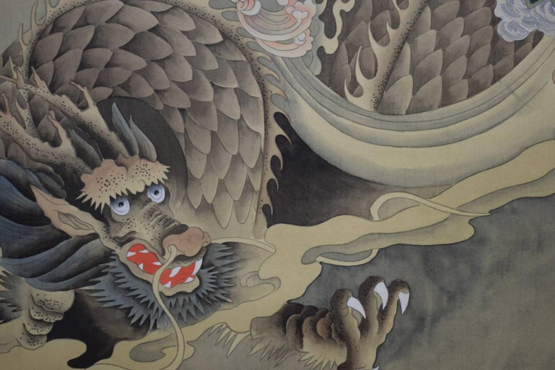 不詳/作者不詳/唐画龍上観音/大幅/布袋屋掛軸HG-2 - メルカリ