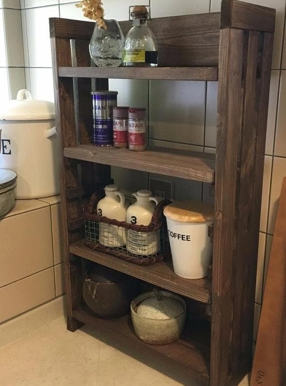 【サイズオーダー可】【引取可能】可動棚付き収納棚 本棚トイレ収納（可動棚2枚付）