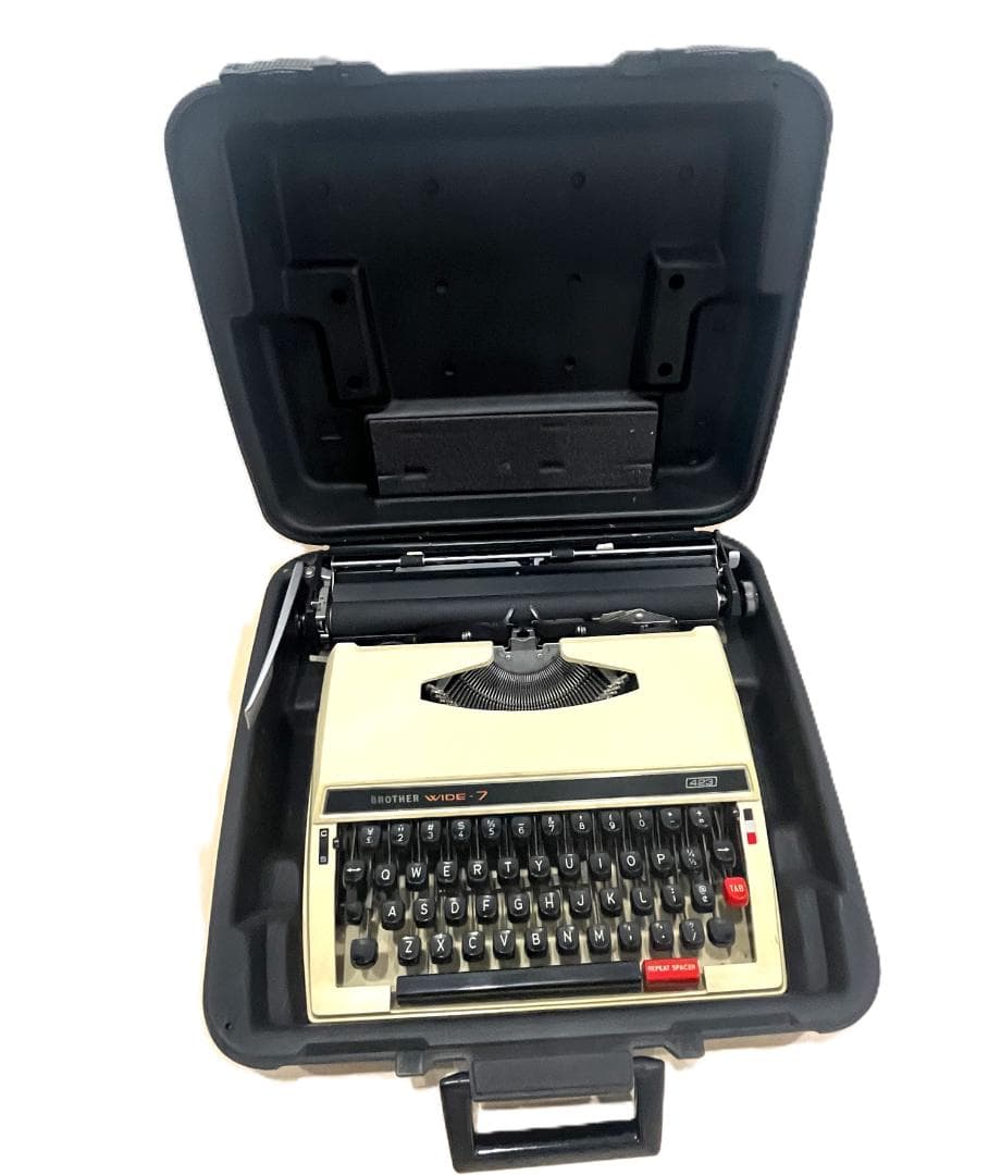 BROTHER WIDE-7 タイプライター 昭和レトロ ケース付き 動作品