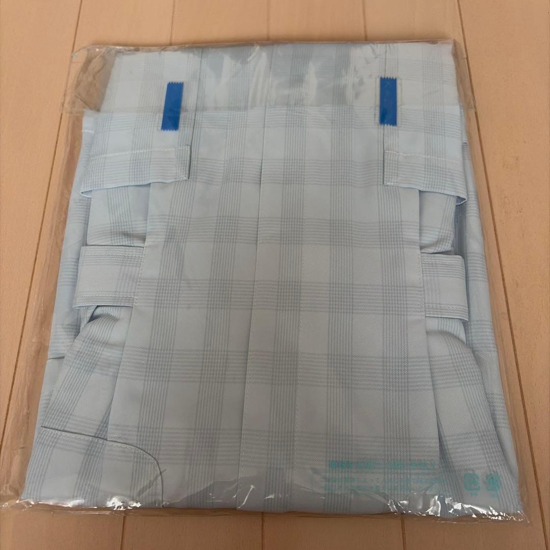 KAZEN 半袖ジャケット　女性用 Mサイズ 水色シャドーチェック柄