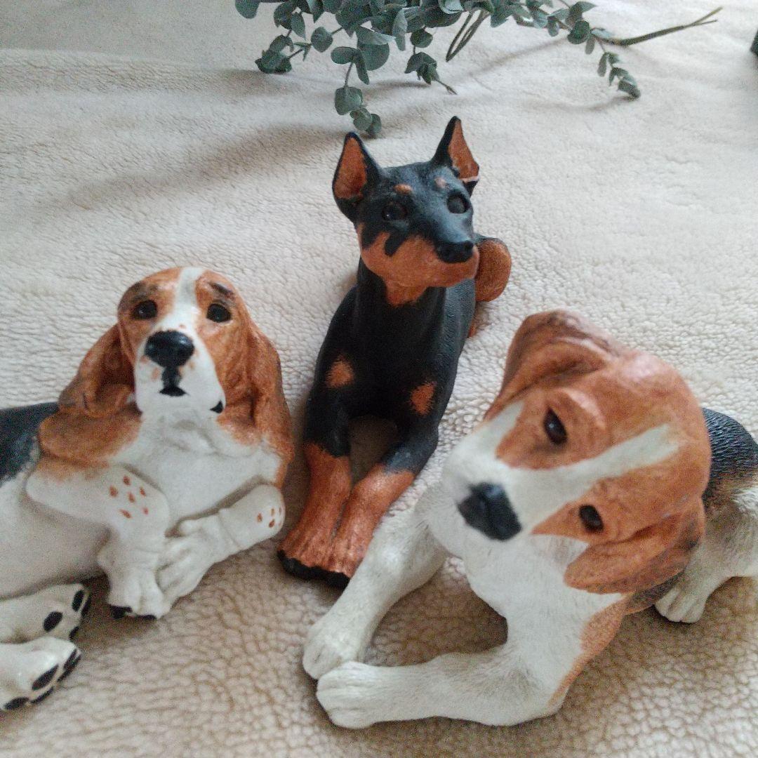 Whiskers Marty Sculptures Inc 3匹の犬の置物