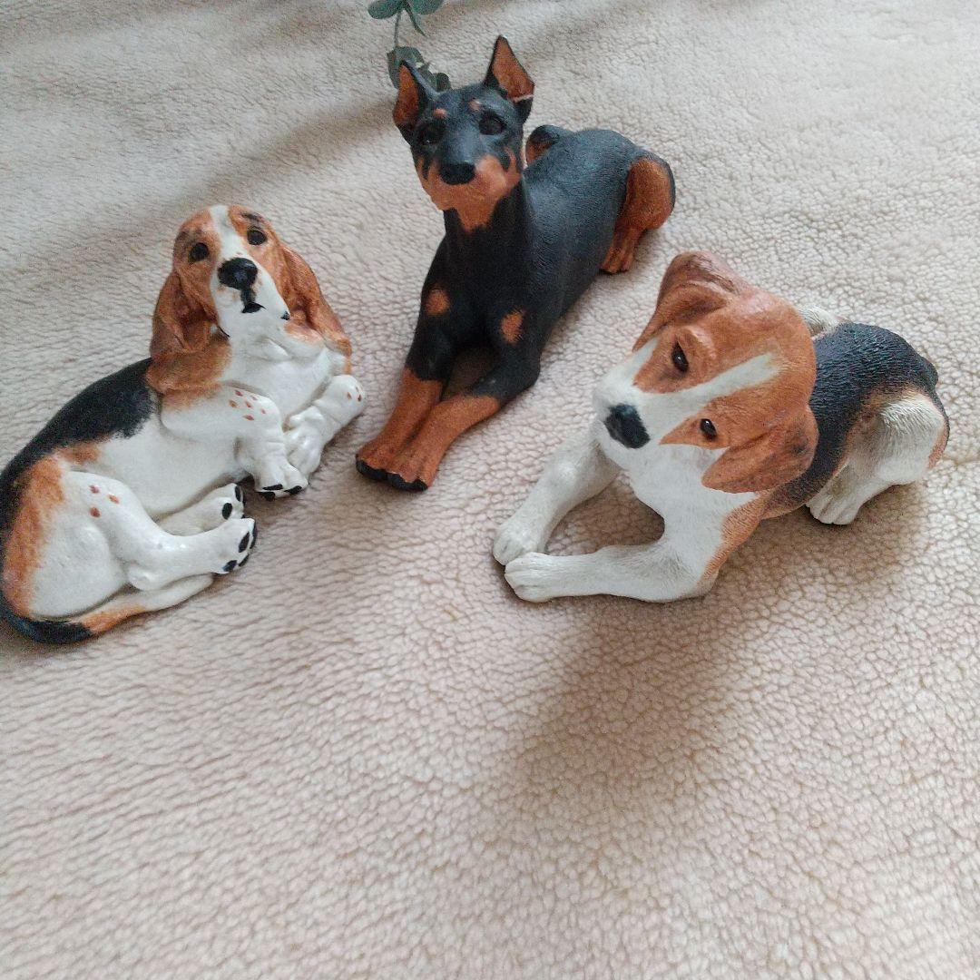 Whiskers Marty Sculptures Inc 3匹の犬の置物