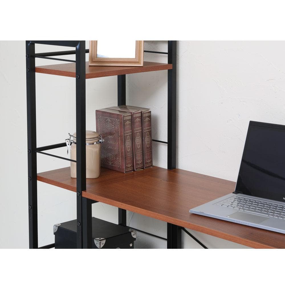 《新品・送料無料》ジャスティス　デスクラック09/4段/木目/アイアン/モダン