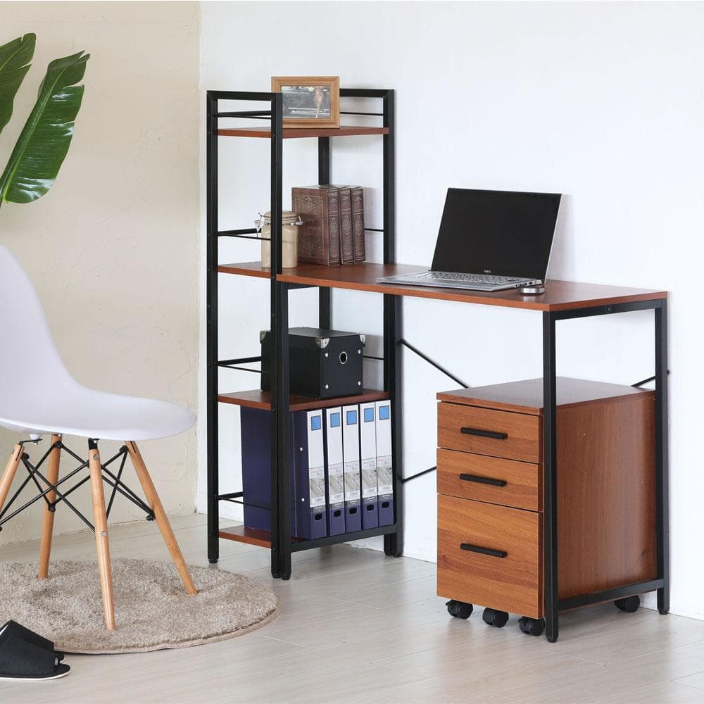 《新品・送料無料》ジャスティス　デスクラック09/4段/木目/アイアン/モダン