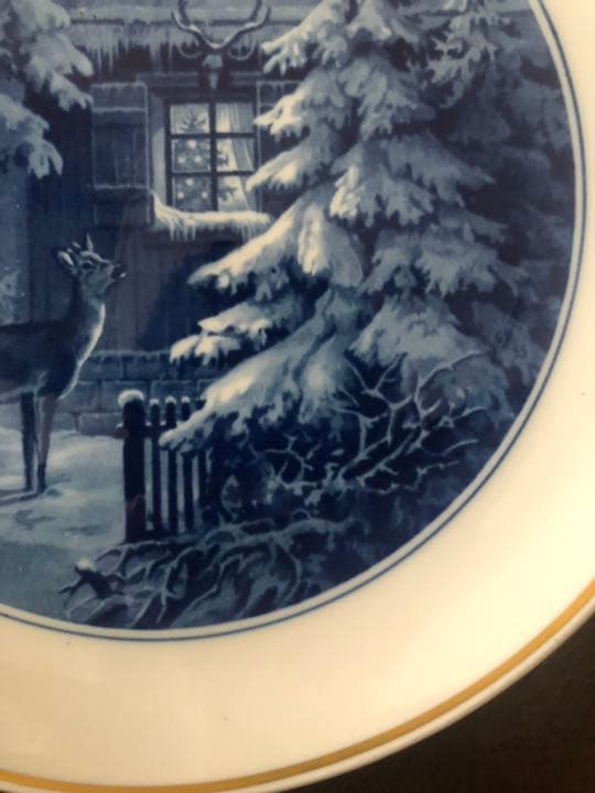 Meissenマイセン◇イヤープレート1955年「狩人の家と鹿」