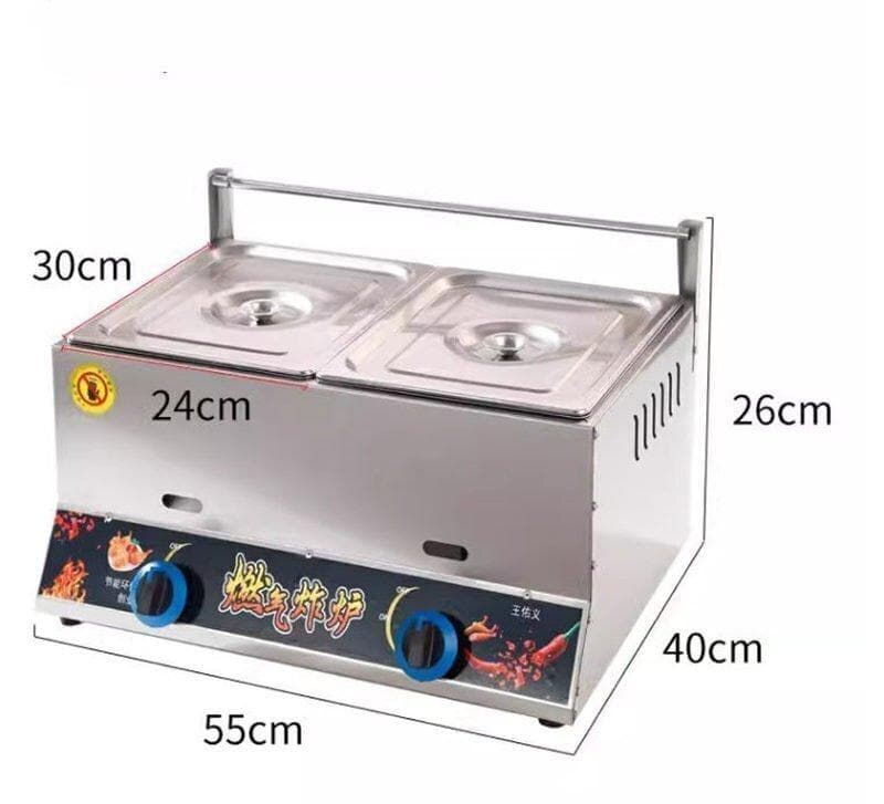 大型ガスフライヤー 8L+8Lダブルシリンダー LPガス用