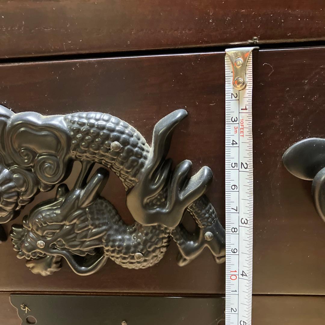 車ダンス　収納家具　龍　からくり箪笥　引出し