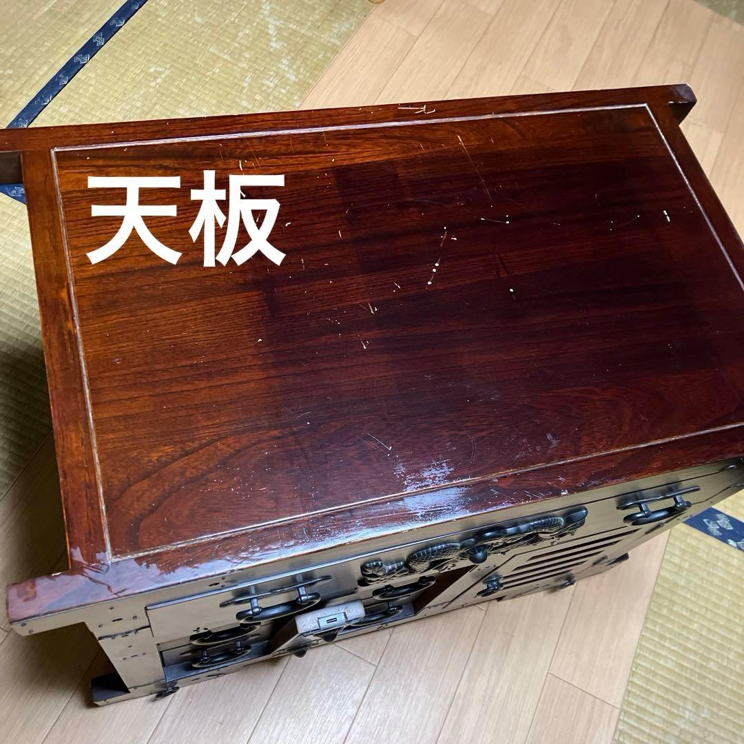 車ダンス　収納家具　龍　からくり箪笥　引出し