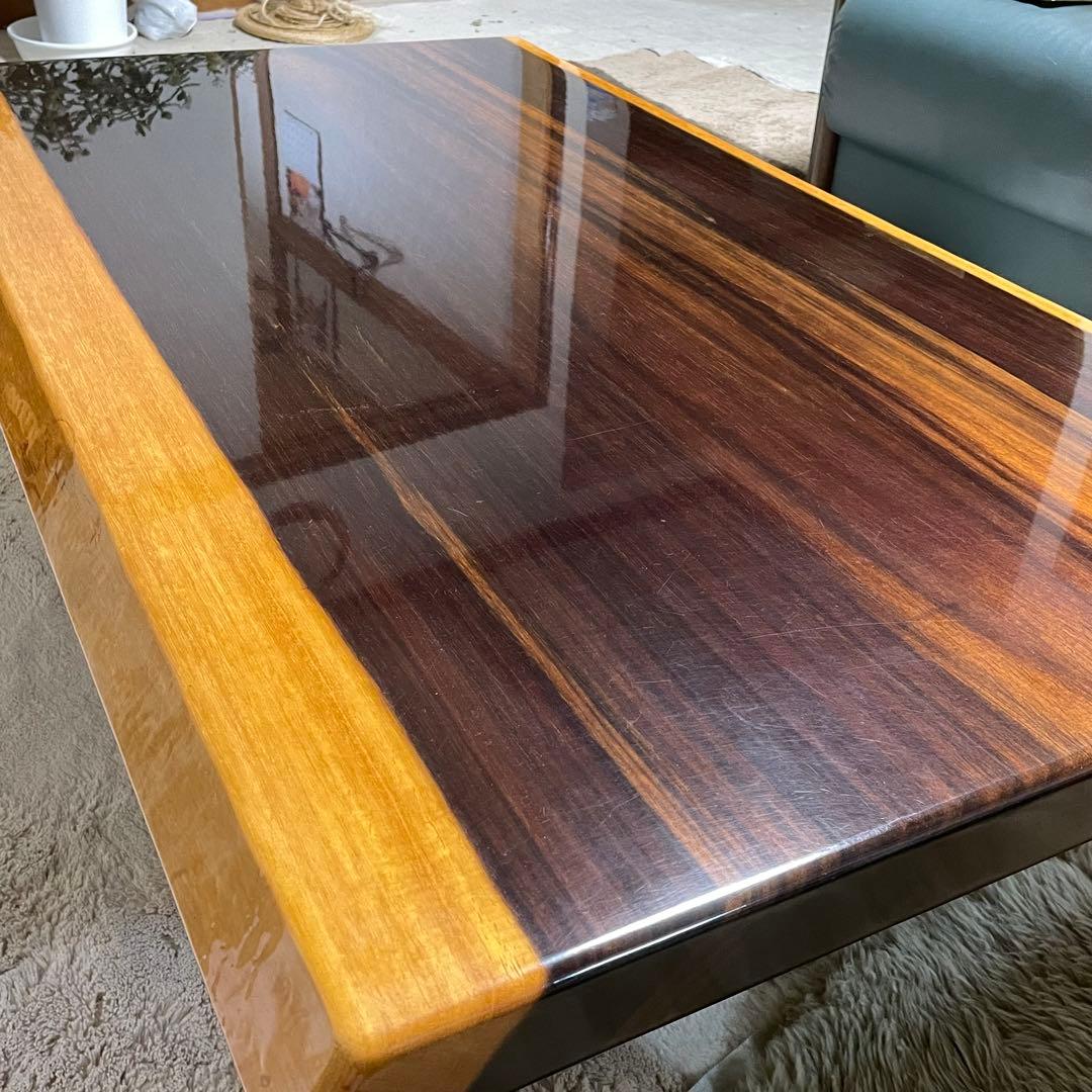 送料込 高級 紅紫檀 一枚板 センターテーブル 鏡面仕上 無垢材 シタン