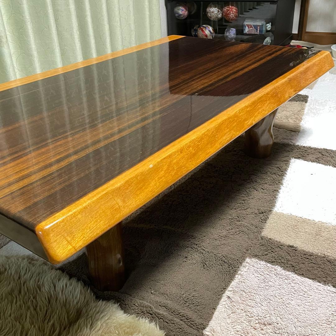 送料込 高級 紅紫檀 一枚板 センターテーブル 鏡面仕上 無垢材 シタン