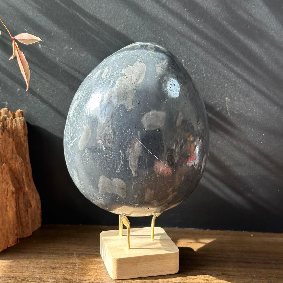 ブラジル産❣️天然石 アメジストの龍卵　ドーム　置物G.284