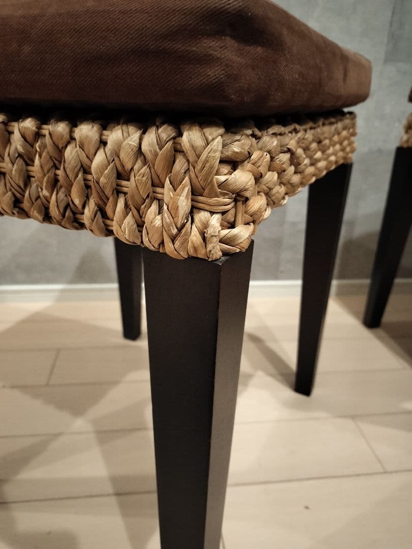 ウォーターヒヤシンス　2脚セット　スツール チェア レトロ/アジアンテイスト