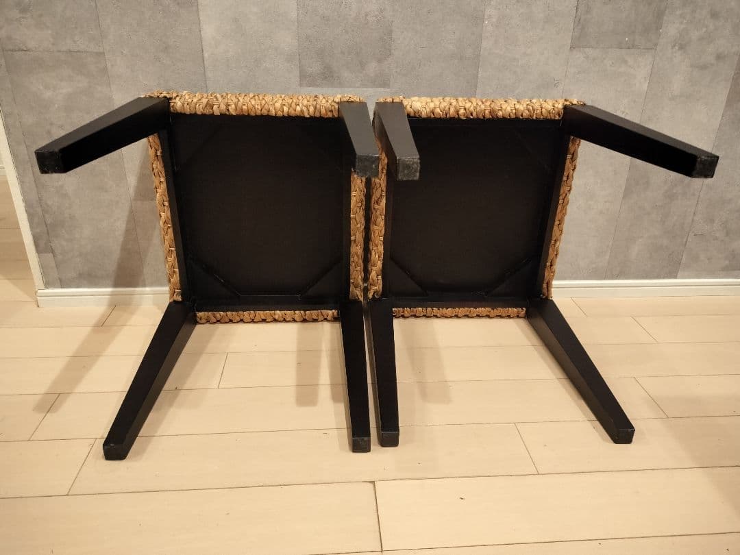 ウォーターヒヤシンス　2脚セット　スツール チェア レトロ/アジアンテイスト