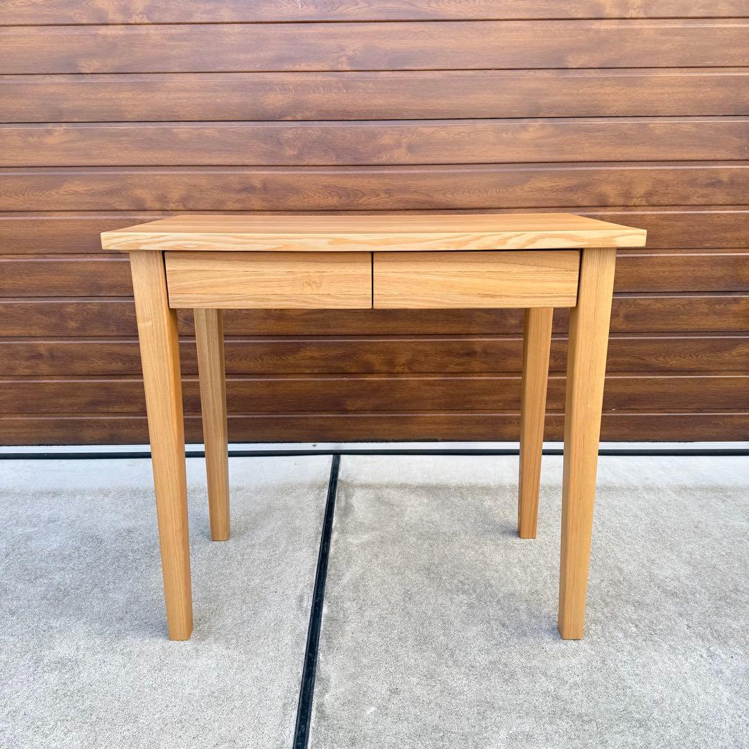 廃盤 美品 無印良品 デスク 学習机 タモ 引き出し付き