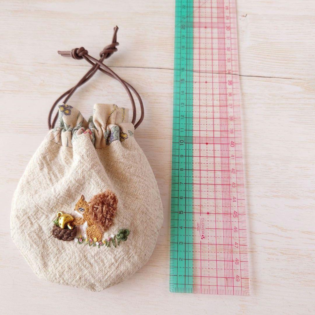 ちっちゃな巾着 サシェ M ／詰替タイプ【リス君のバスケット】