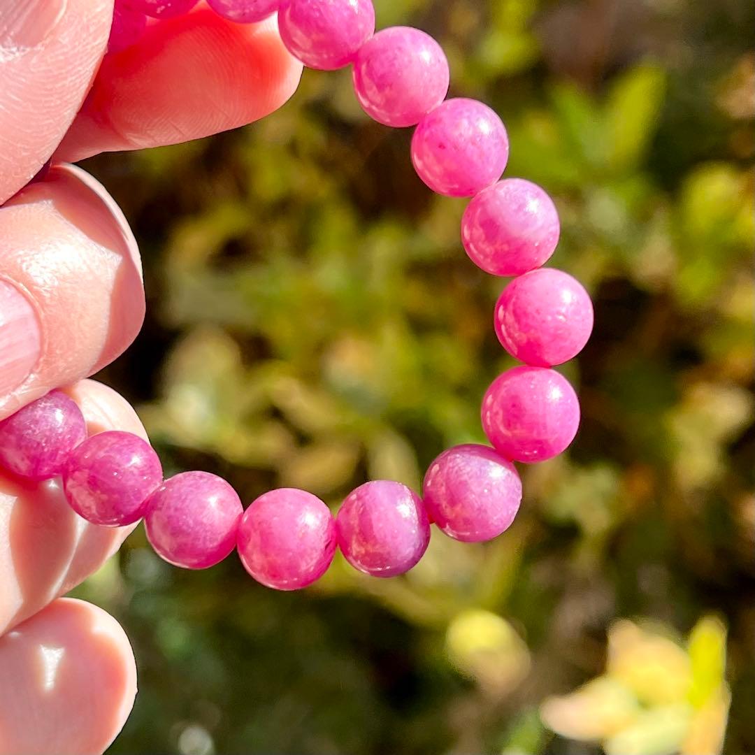 非加熱　高品質　ルビーブレスレット　コランダム　パワーストーン 2-13