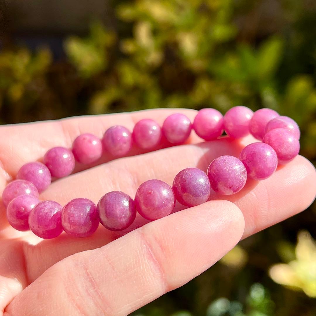 非加熱　高品質　ルビーブレスレット　コランダム　パワーストーン 2-13