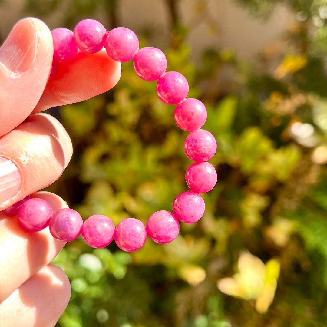 非加熱　高品質　ルビーブレスレット　コランダム　パワーストーン 2-13