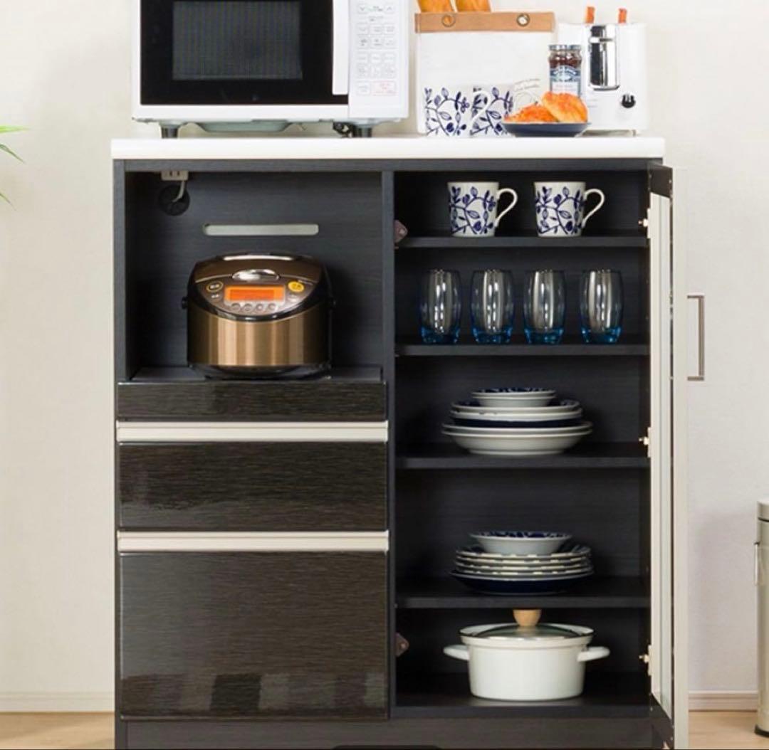 ニトリ　キッチンボード　食器棚　レンジ台　Ｎポスティア 90BK