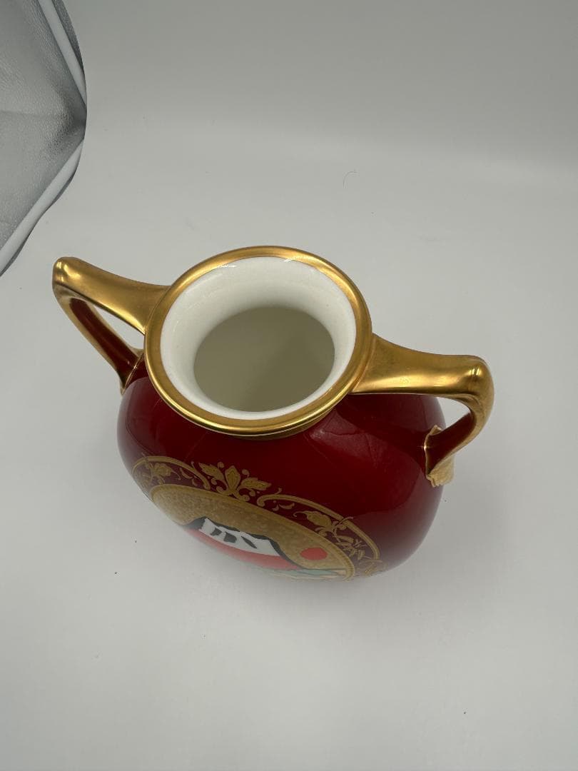 【中古美品】ノリタケ 片岡球子 辰砂飾り壷「めでたき富士」 松坂屋150本限定