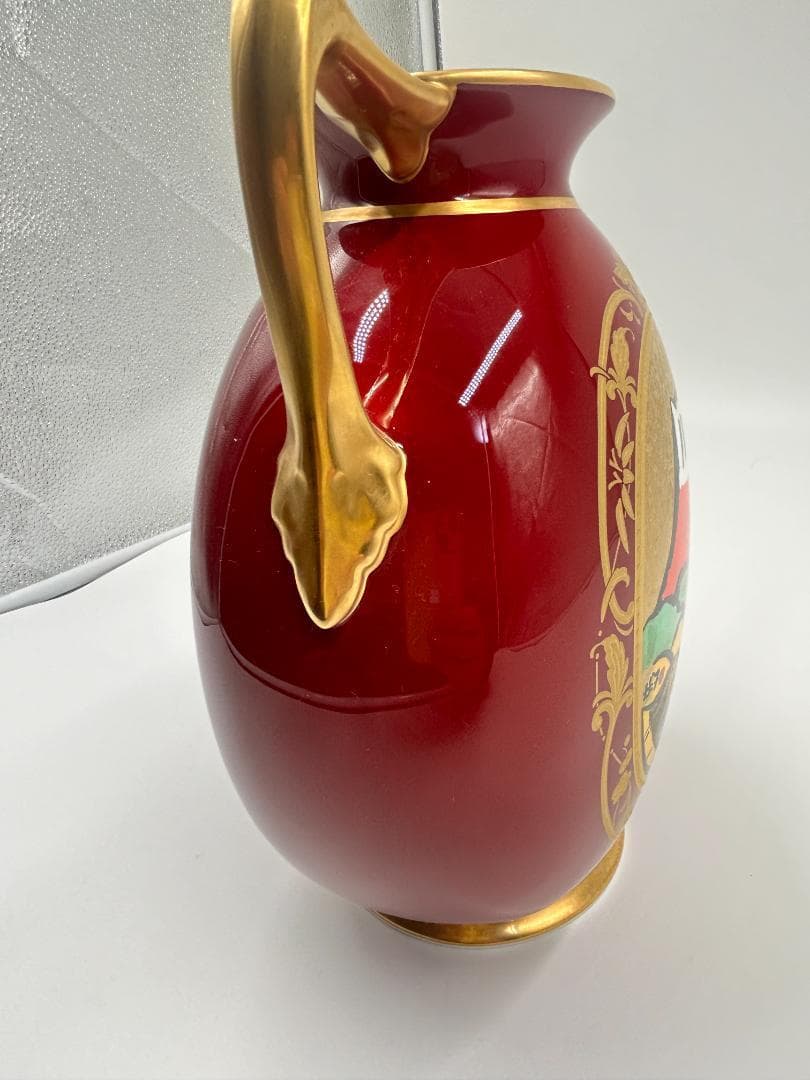 【中古美品】ノリタケ 片岡球子 辰砂飾り壷「めでたき富士」 松坂屋150本限定