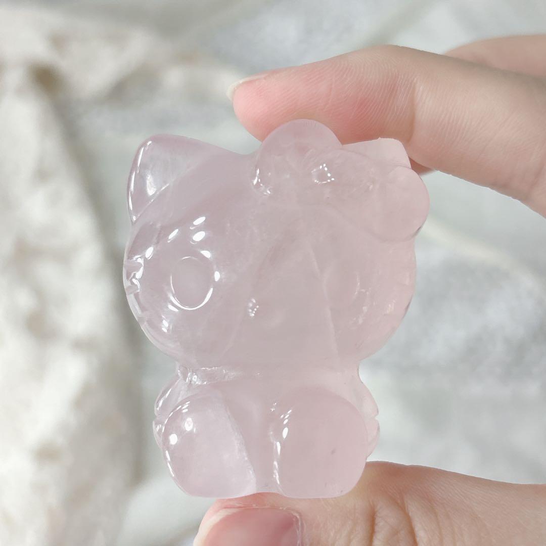 ローズクォーツ キティちゃん ハローキティ レア キティ 水晶 鉱物