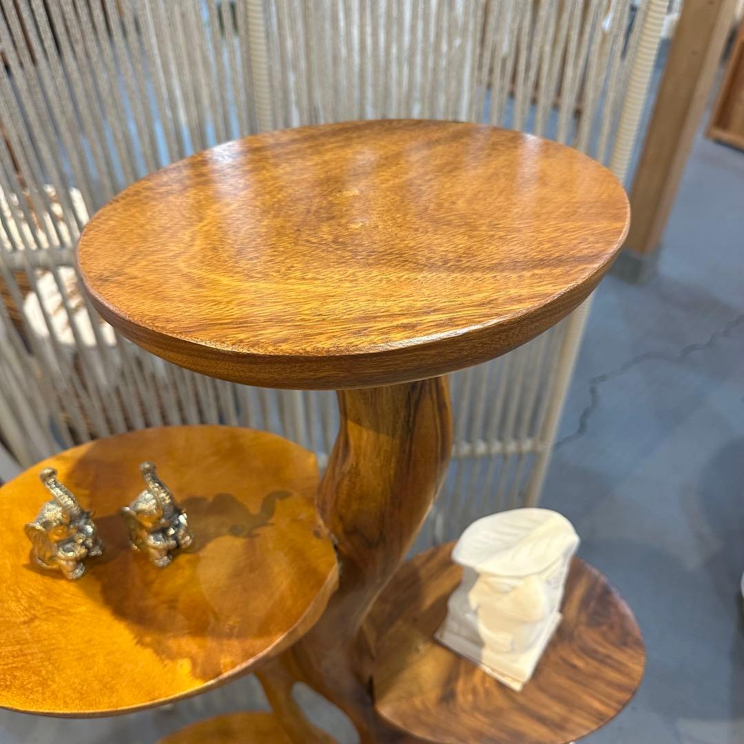 【訳あり】バリ島モンキーポッド無垢材飾り棚h140cm通常99,000円がなんと