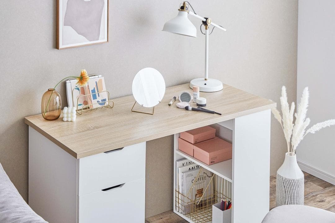 《新品・送料無料》【幅120cm】Ella 収納付きデスク