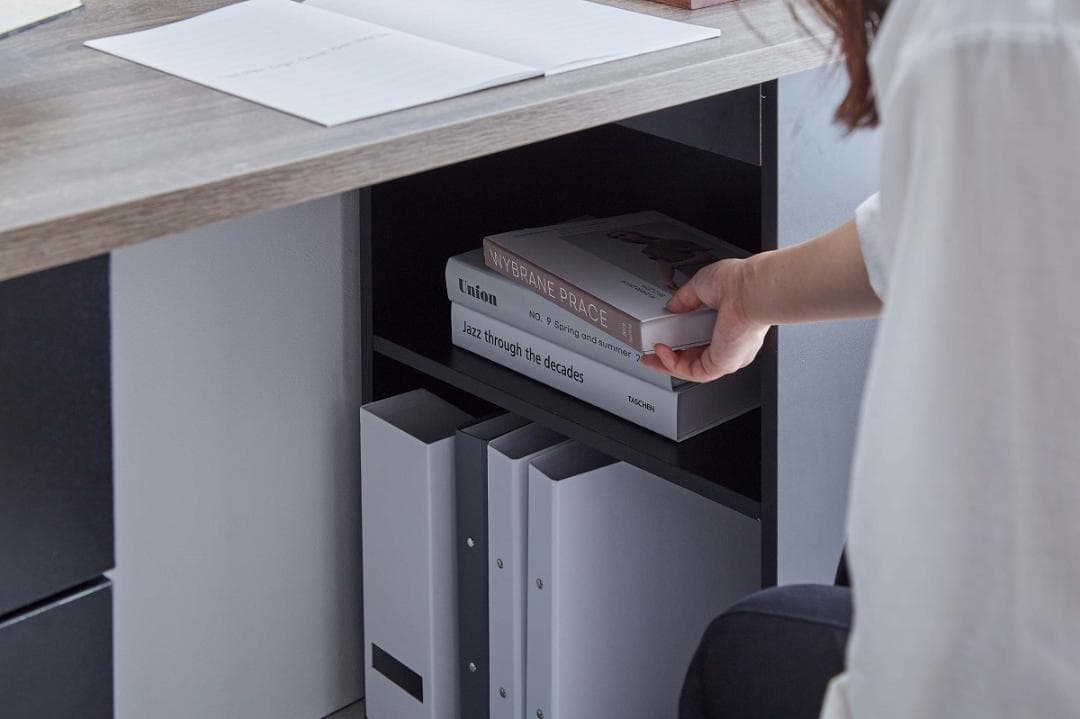 《新品・送料無料》【幅120cm】Ella 収納付きデスク