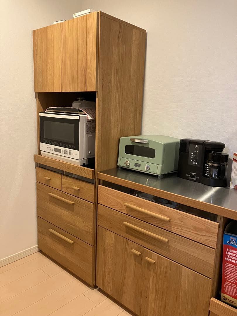 幅70天然木オーク材使用キッチンボード