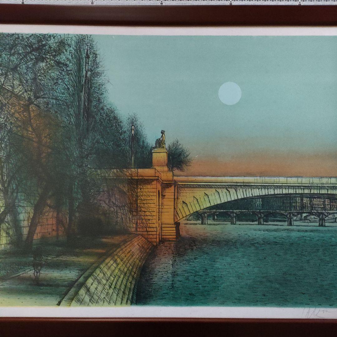 ジャン·カルズーCarzou オリジナル大判リトグラフ『セーヌ河畔』直筆