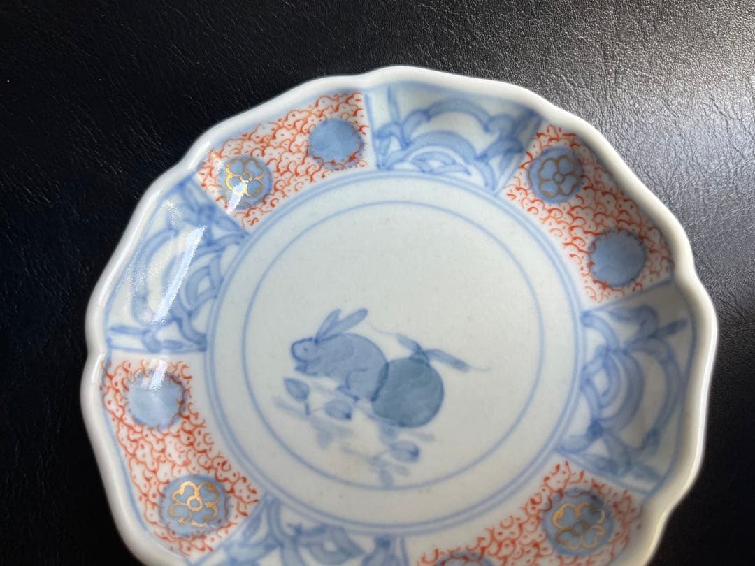 文青窯　文青　小皿　5枚　4寸皿　うさぎ