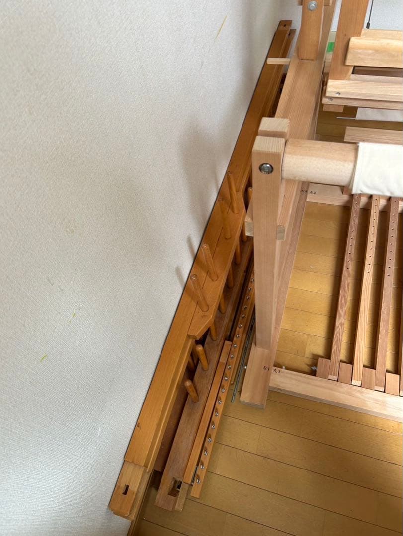 織機 稲垣機料 ろくろ式 4枚綜絖 整経台 糸枠つき 手織り