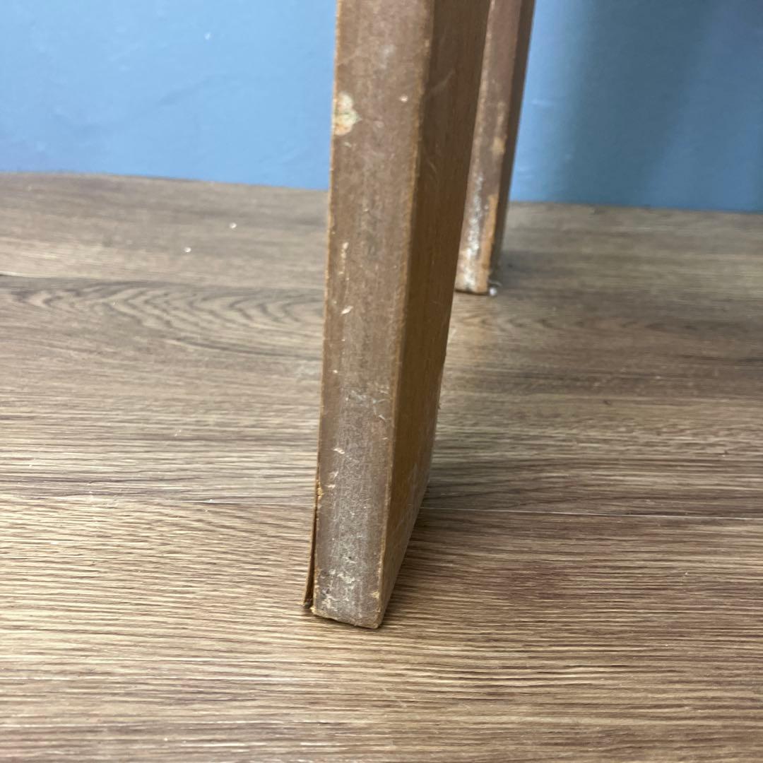 A-3 昭和レトロ 収納付き スツール ピアノ椅子 レッド 角椅子 イス チェア