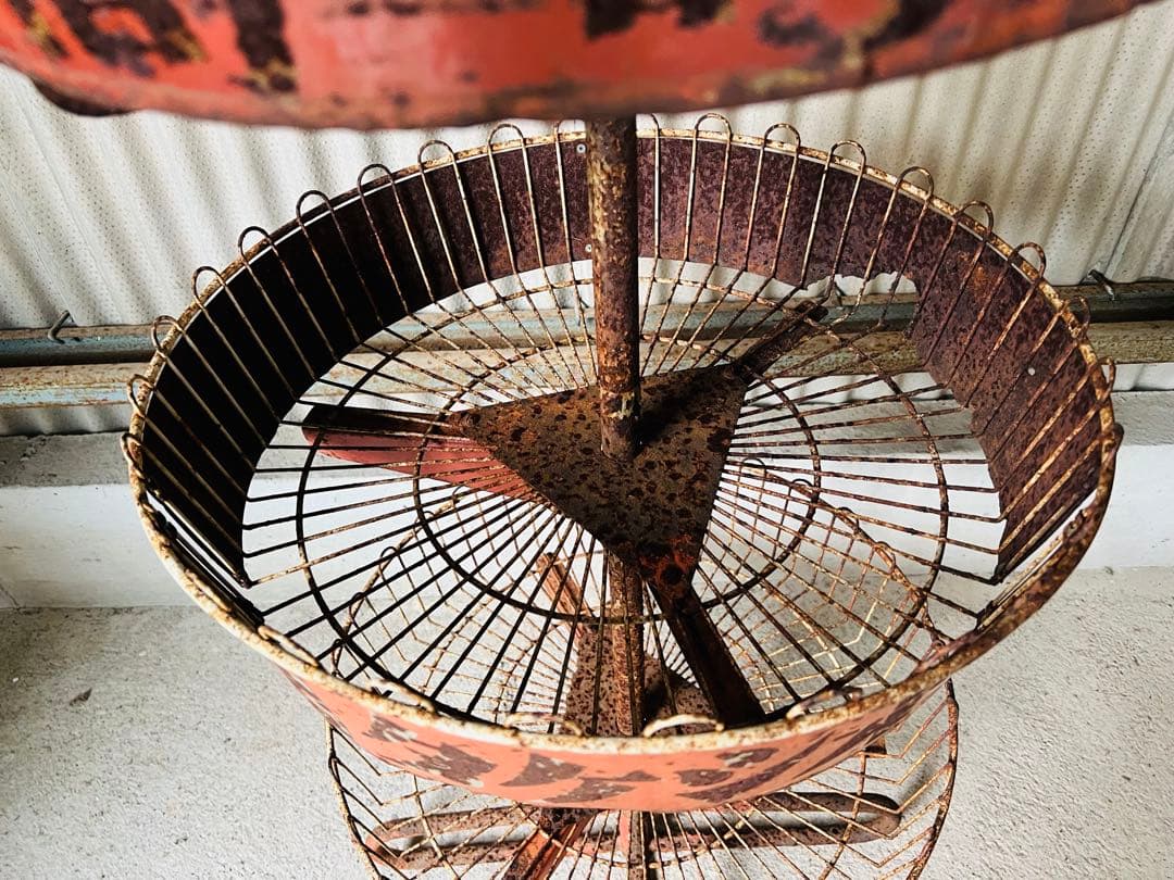 希少 3段金属ラック 昭和レトロ シャビー 店舗什器 ガーデニング ヴィンテージ