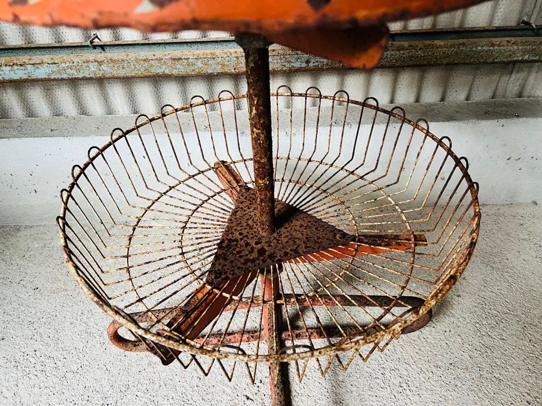 希少 3段金属ラック 昭和レトロ シャビー 店舗什器 ガーデニング ヴィンテージ