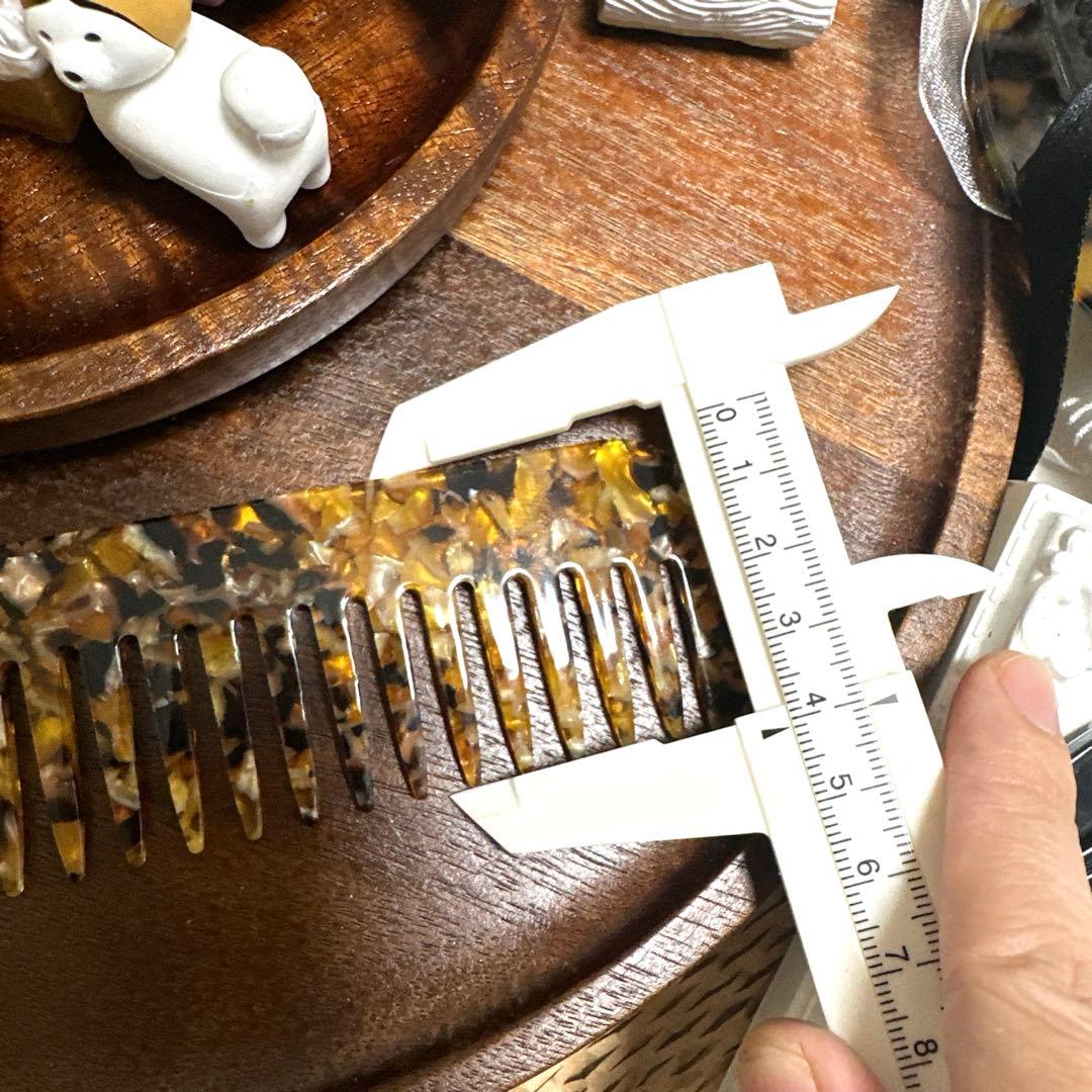 特価☆ヘアコーム65大きめスクエア型アセテートくしヘアコーム約15cm茶