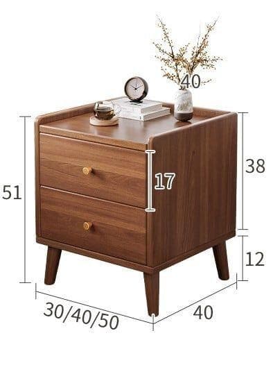 ベッド サイドテーブル 木目調 2段 引き出し エレガント おしゃれ 収納