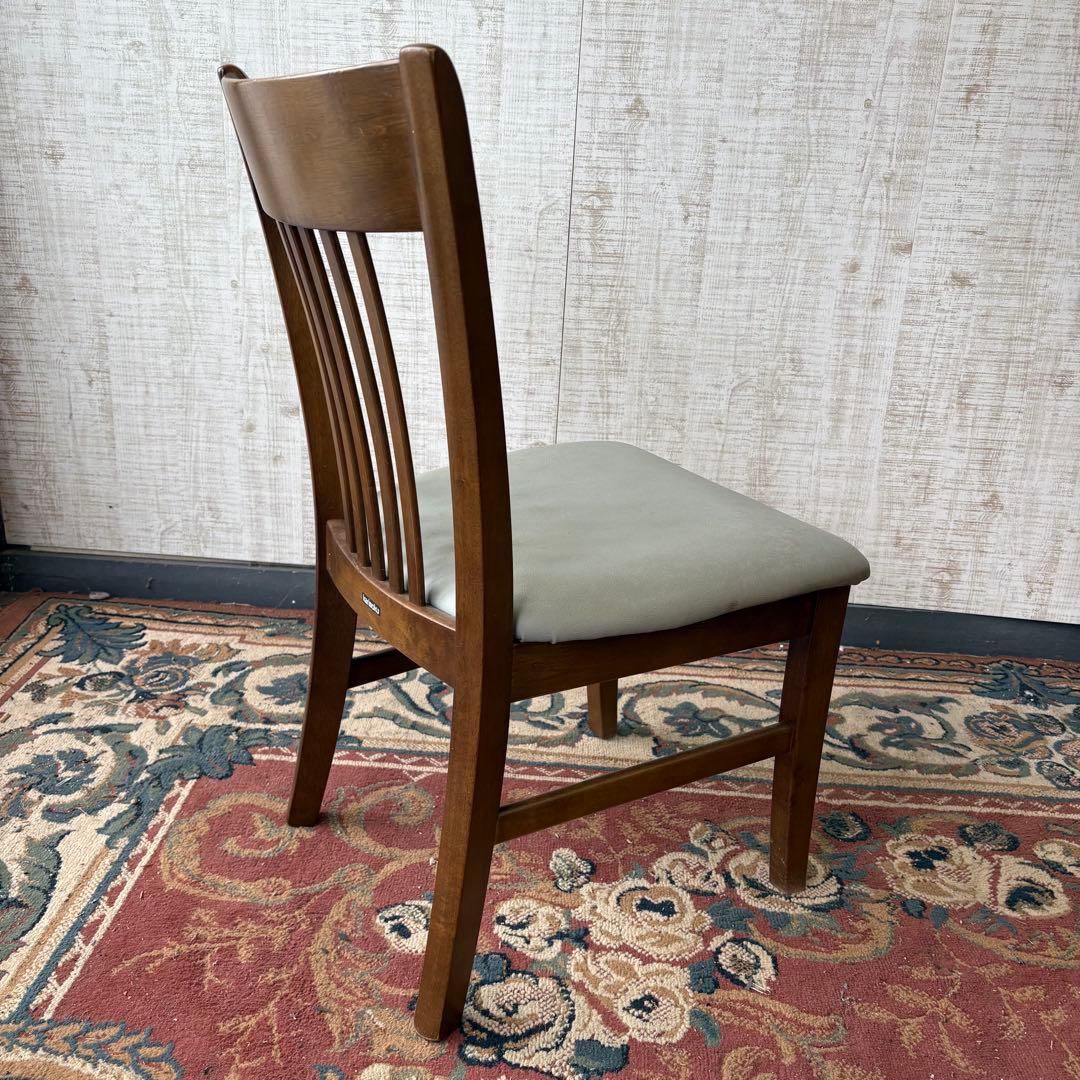 ③ 昭和レトロ カリモク ダイニングチェア 木製椅子 古家具 グレー ビンテージ