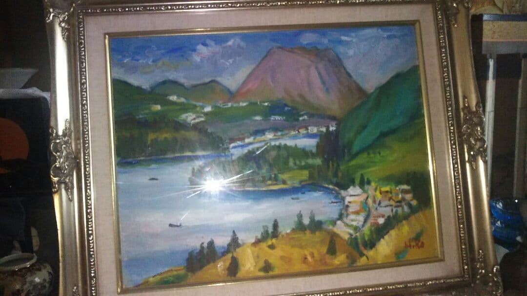 遠部博文の油絵6号です芦の湖です