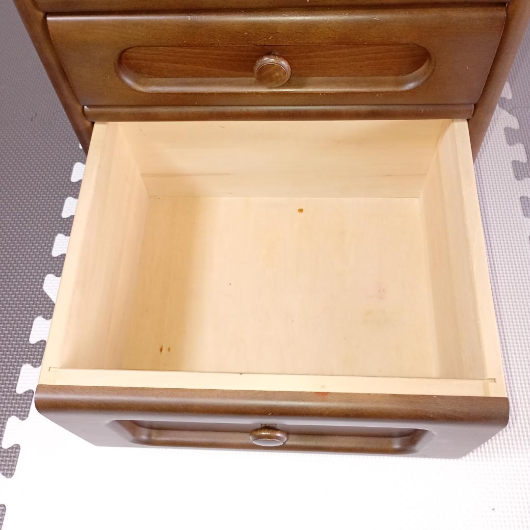 【良品】カリモク 引き出し付き電話台 昭和レトロ 木製 チェスト 引き出し