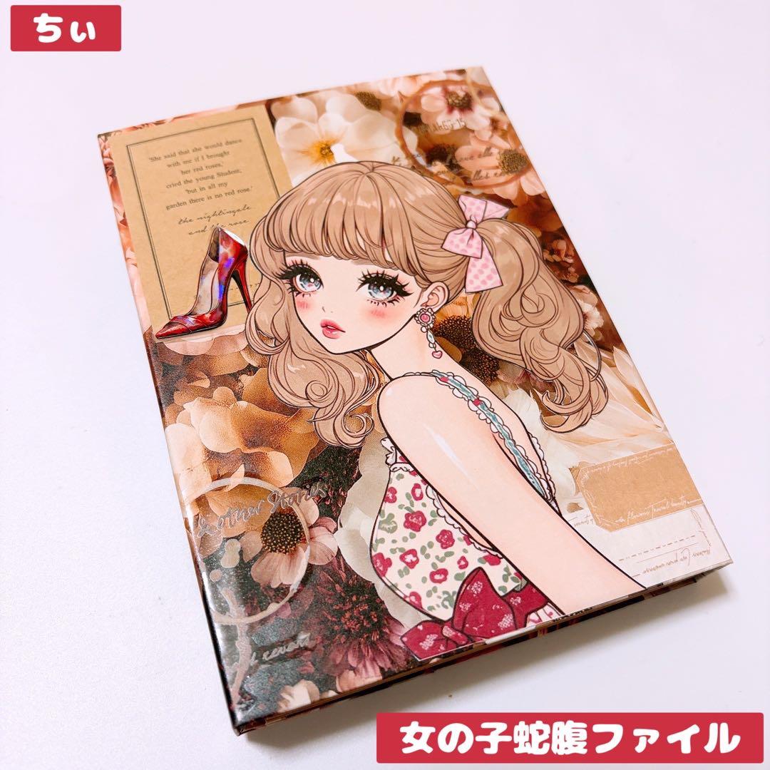 おすそ分け蛇腹ファイル 女の子 花柄 紙モノ コラージュ素材 素材紙