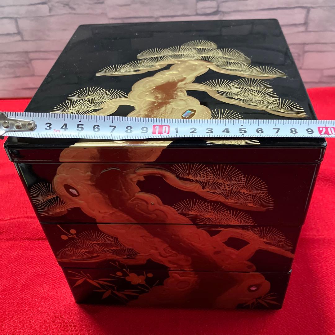 会津塗　松竹梅　三段重箱