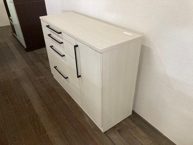 カウンター　キッチン　国産　レンジ台　収納　ホワイト　120　新品