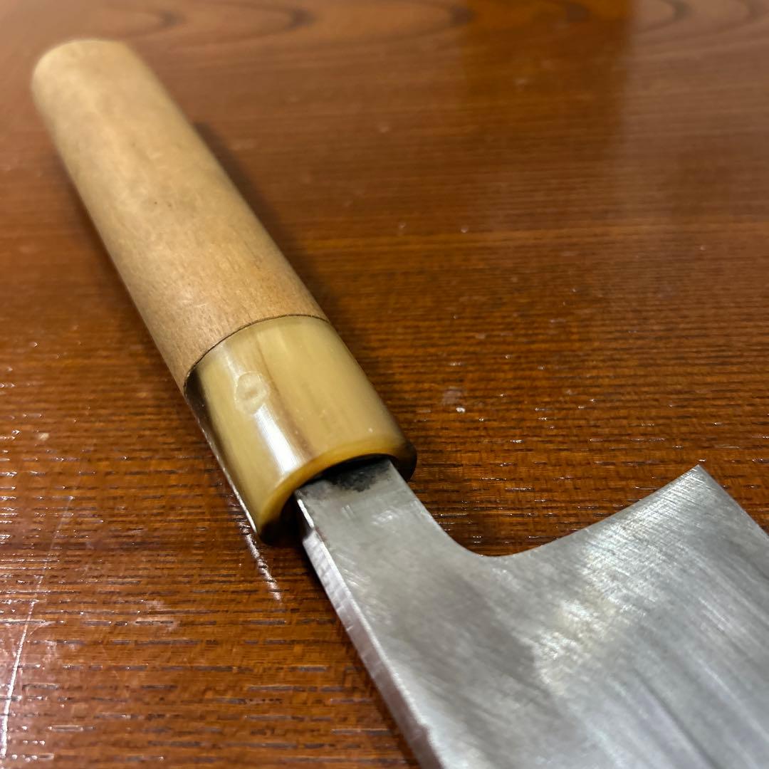 出刃包丁 直吉作 全長33,5cm刃18cm ★送料無料 ★水牛柄付