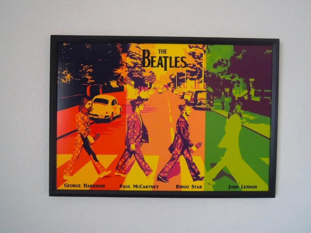 A4 額付き ポスター ビートルズ The Beatles アビイロード LV - メルカリ