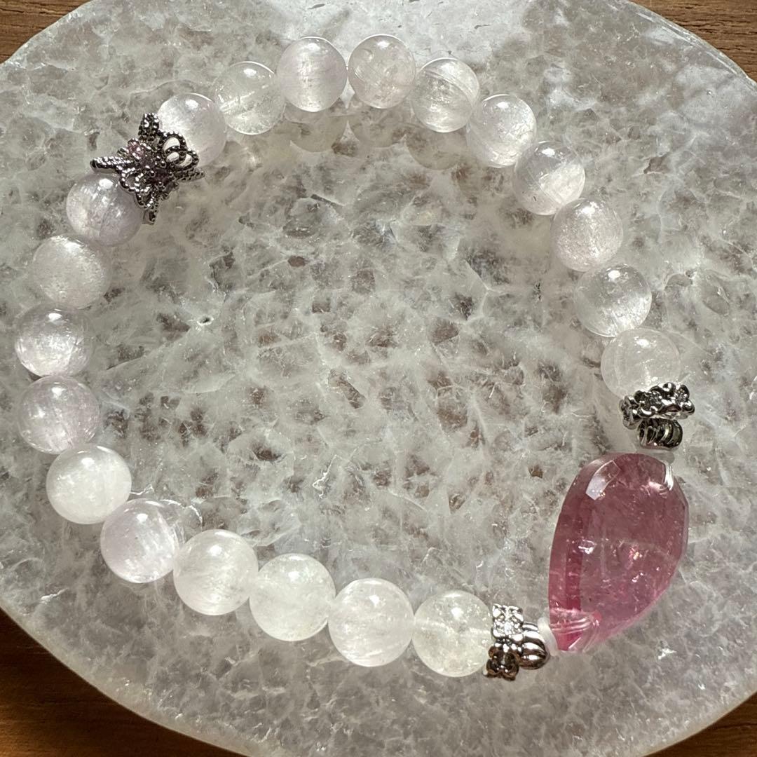 宝石質❢ピンクトルマリンとクンツァイトのブレス❥