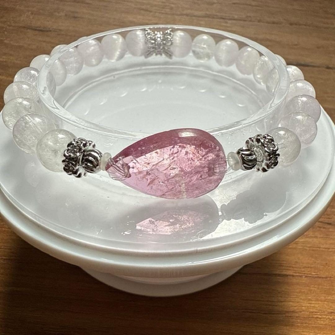 宝石質❢ピンクトルマリンとクンツァイトのブレス❥